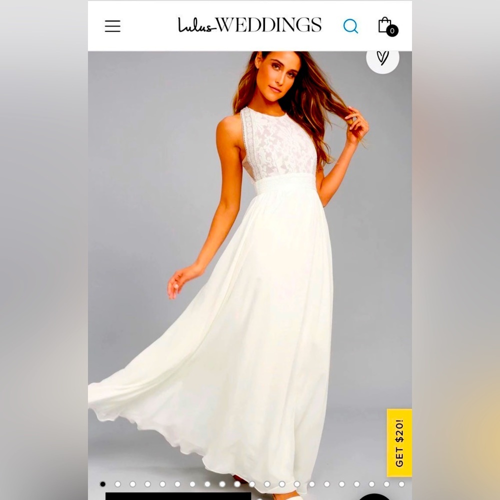 Lulus Forever and Always White Lace Maxi Dress, XL